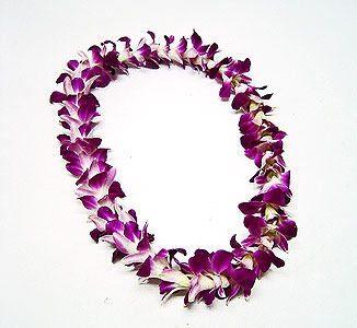 Lei - Purple Single Dendrobium - 3 Leis