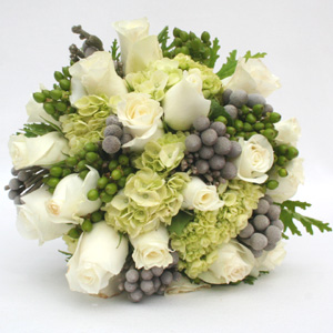 Enchanting White Rose and Hydrangea Bridal Flowers - Click Image to Close